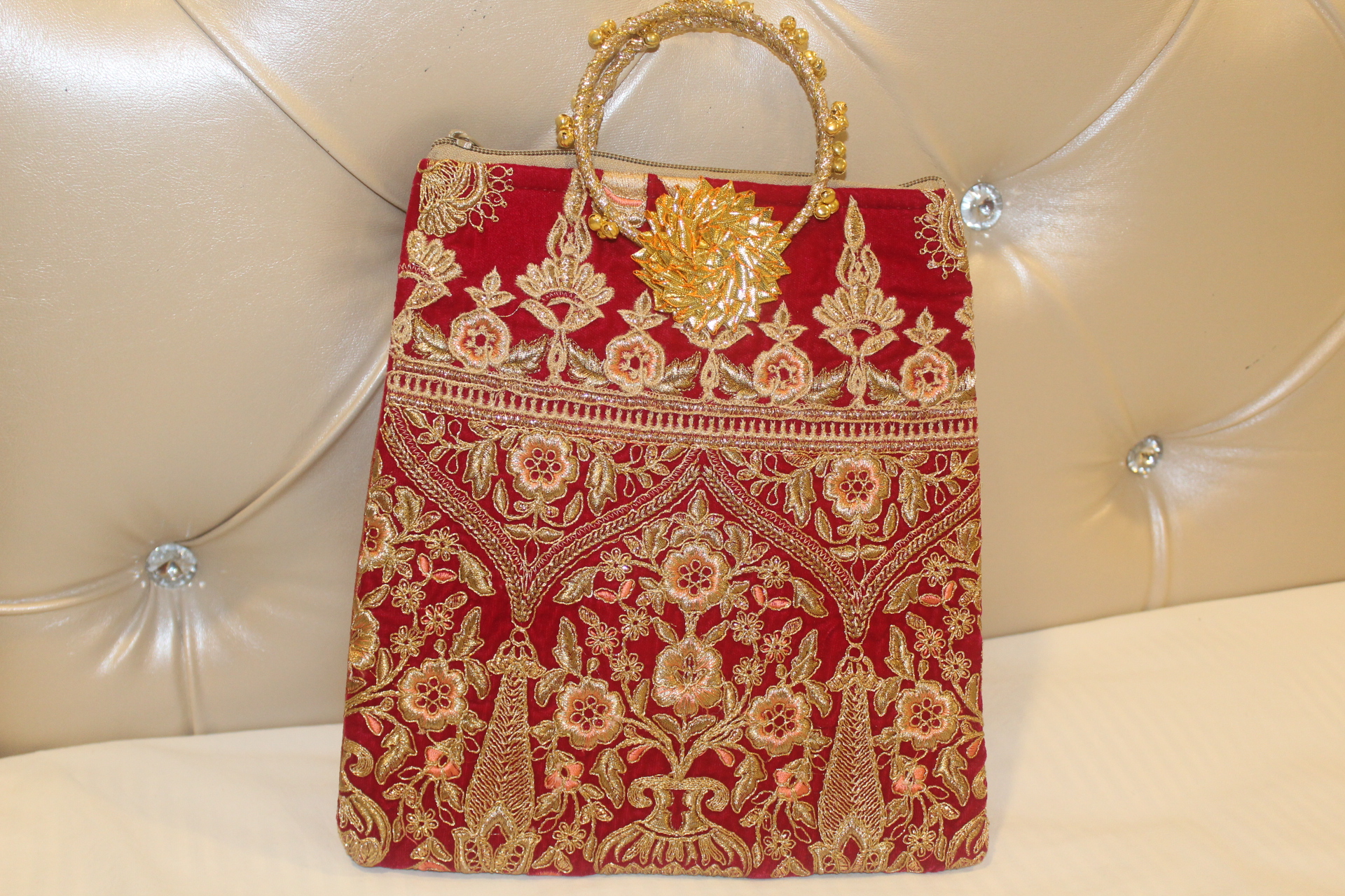 Embroidered sling handbag and passport bag. Indian mirror work handbag –  Artikrti