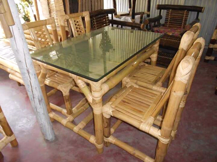 bamboo braided kitchen table and chair
